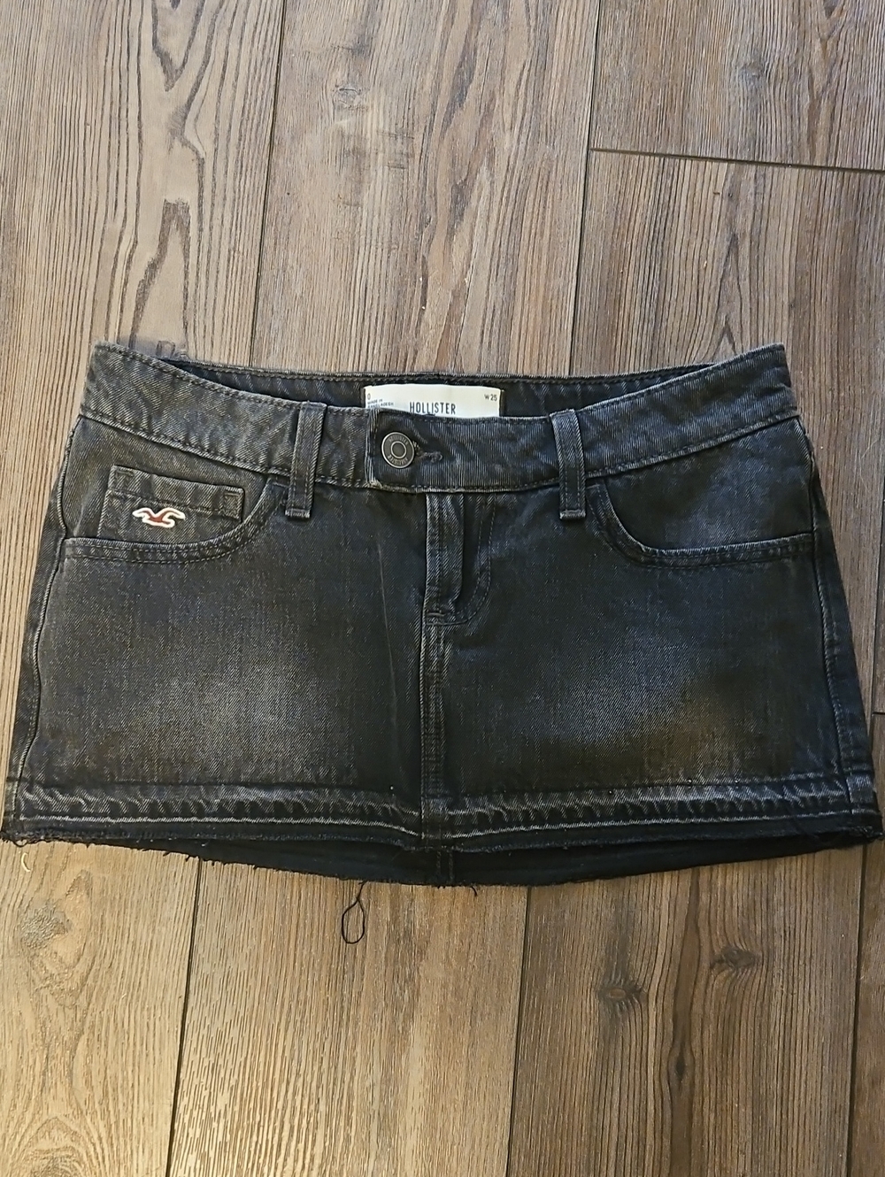 NWT Hollister Faded Black Denim Mini Skirt